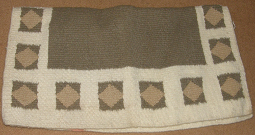 Mayatex Wool Western Show Blanket Single Fold Woven Western Saddle Blanket Taupe/Cream/Tan Square Diamond Pattern