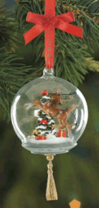 Breyer #700104 Holiday Mischief Glass Globe Christmas Holiday Horse Ornament 2004