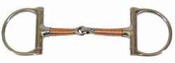 Partrade 5 1/4" Copper Wrapped Racing Dee Bit Copper Wrapped D Ring Snaffle Bit