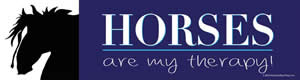 Horses Are My Therapy Horse Bumper Sticker