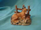 Vintage Homco Lying Foal & Squirrel Figurine China Horse Porcelain Foal