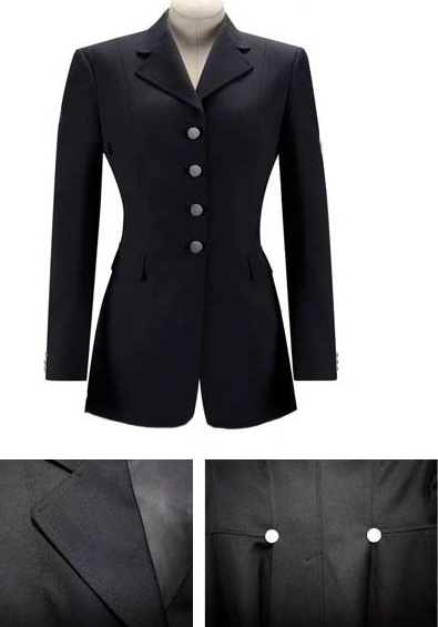 R.J. Classics Essential Piaffe Dressage Coat English Jacket Show Coat Hunt Coat English Riding Jacket Black Ladies 16R