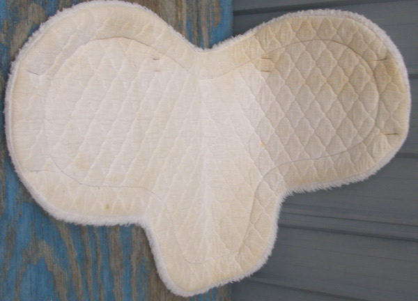 Wilkers Cotton Quilted Fleece Combo Saddle Pad Shaped Fleece Close Contact AP English Saddle Pad White
