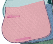 Unbridled Equine Quilted Cotton Event Pad All Purpose English Saddle Pad Shaped Wither Relief Pad Pink