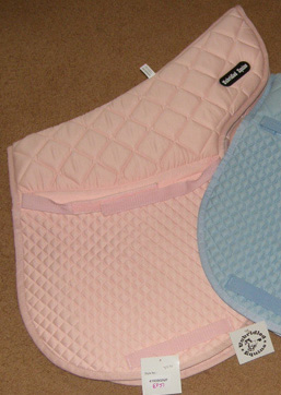 Diamond Quilted Cotton Close Contact Pad Padded Contour Pad All Purpose English Saddle Pad Pink