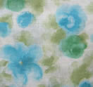 Vintage Blue & Green Floral Fabric Cotton Dress Material Remnant