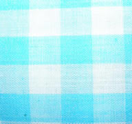 Light Aqua Turquoise Gingham Print Fabric Cotton/Poly Dress Material Remnant