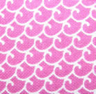 Dark Pink & White Print Fabric Cotton/Poly Dress Material Remnant