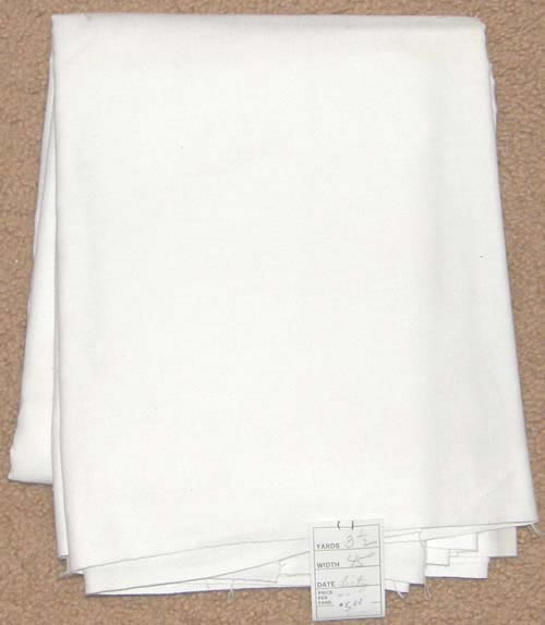 White Fabric Cotton/Poly Dress Material Remnant
