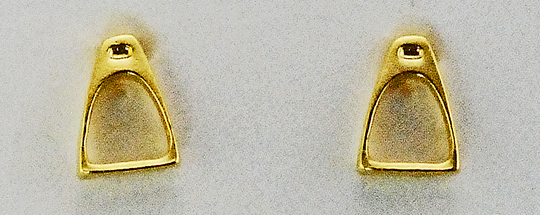 Mini English Stirrup Earrings Gold Stirrup Pierced Earrings