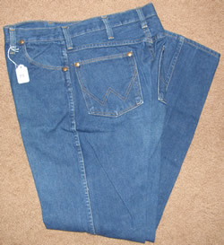 Wrangler 5 Pocket Denim Blue Jeans