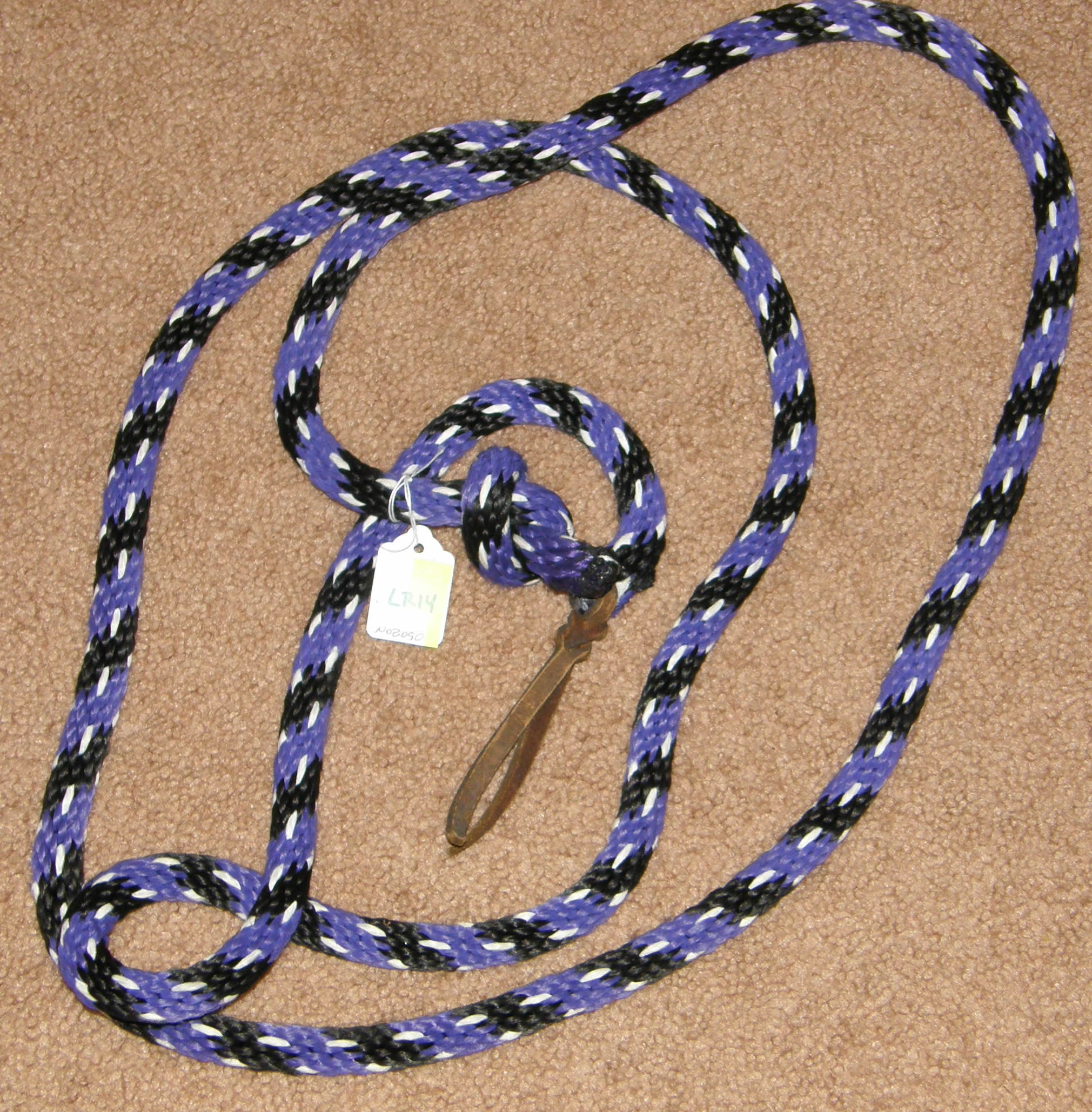 Braided Poly Rope Lead Horsemanship Lead Rope Halter Lead Rope 10' Black/Purple/White