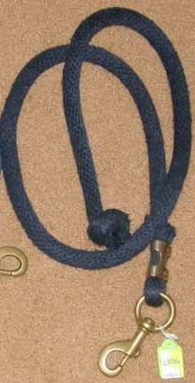 Poly Lead Rope Poly Rope Lead Brass Snap Navy Blue 3/4" x 5'