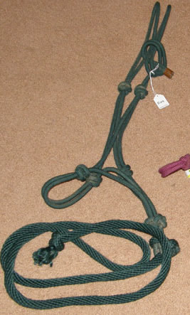 Poly Rope Halter & Lead Rope Tied Rope Horse Halter Burgundy Hunter Green