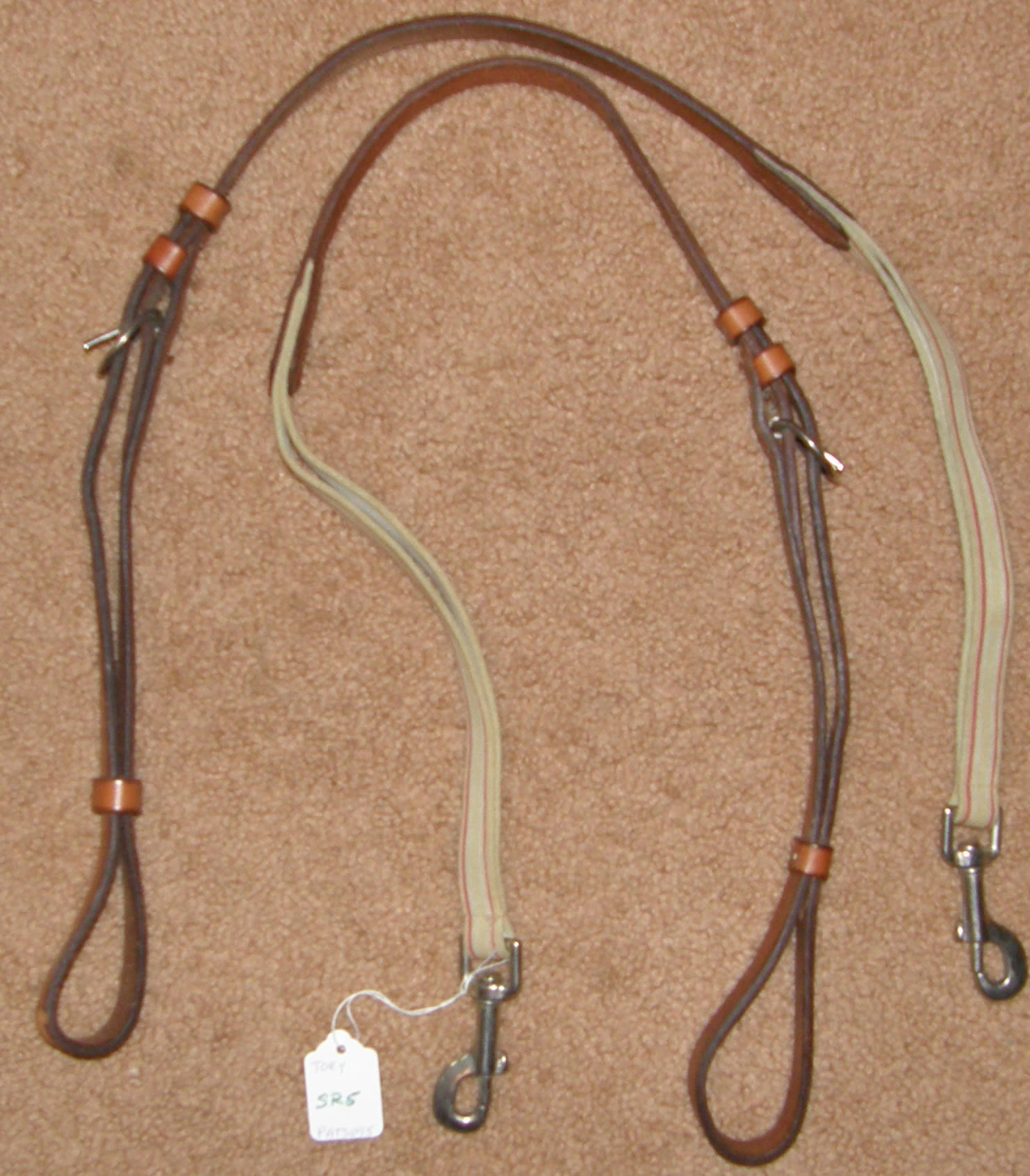 Tory Leather Elastic Side Reins Training Reins