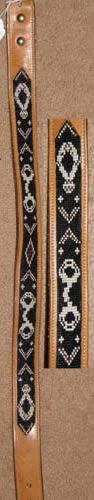 Handmade Beaded Leather Western Belt Seed Bead Belt no Buckle