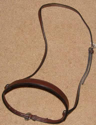 Tory Leather Western Style Caveson Doubled & Stitched Bridle Leather Western Noseband Dark Oil Horse