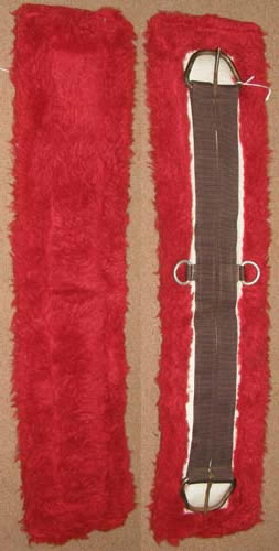 Fleece Western Girth Fleece Wide Western Cinch 30” Red