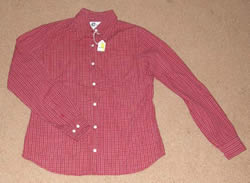Arizona Western Shirt Button Down Maroon Plaid Shirt Adult M