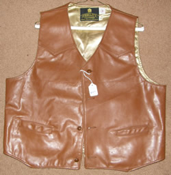 Fidelity Leathers Western Vest Chestnut Brown Leather Vest Mens XL