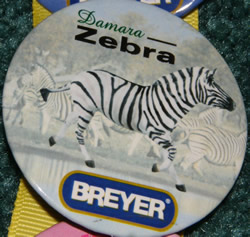#468 Damara Zebra Horse Breyer Button Pin