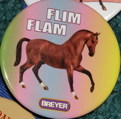 #1204 Flim Flam Roemer Dressage Horse Breyer Button Pin