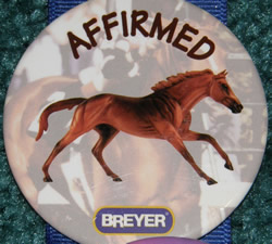 #1192 Affirmed Thoroughbred TB Race Horse Breyer Button Pin
