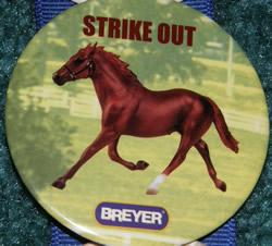 #1185 Strike Out Standardbred Pacer Horse Breyer Button Pin