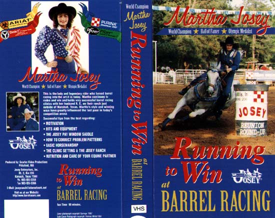 Martha Josey Running To Win At Barrel Racing 1999 Release Re-edited Version VHS Horse Instructional Video
