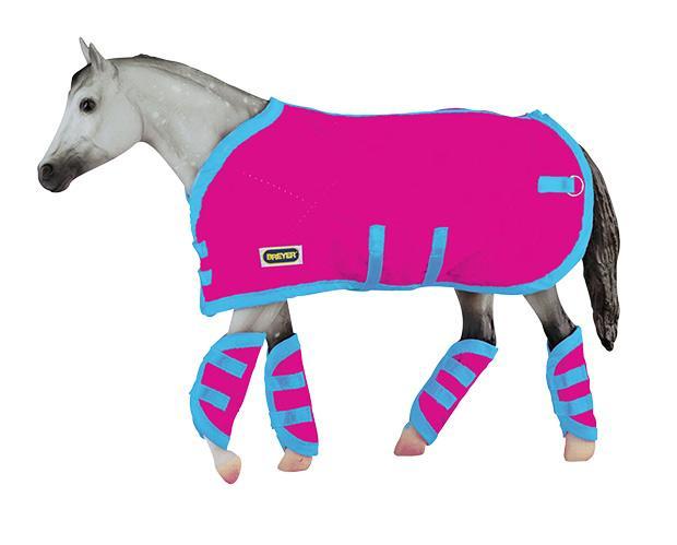 Breyer #3948 Hot Pink Horse Blanket & Shipping Boots Set Model Horse Blanket