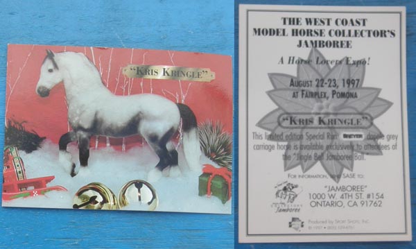 Breyer #410397 Kris Kringle Light Dappled Grey Friesian Breyer Horse Trading Card Breyerfest Jamboree 1997