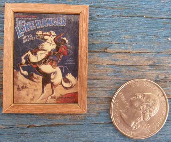 Breyer Model Horse Tack Props Dollhouse Miniatures Model Horse Framed Lone Ranger & Silver Comic Book Cover Print