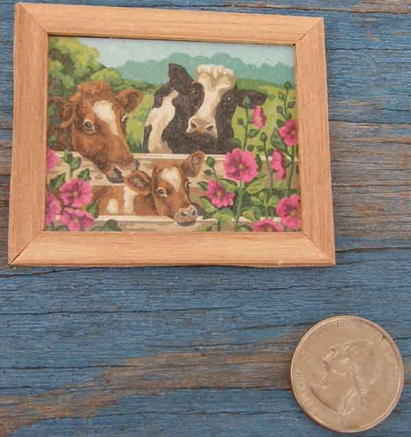 Breyer Model Horse Tack Props Dollhouse Miniatures Model Horse Framed Cows & Calf Print