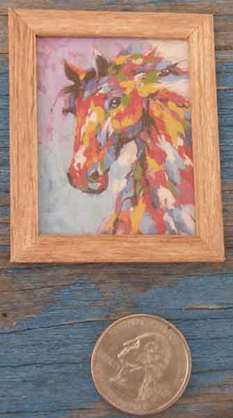 Breyer Model Horse Tack Props Dollhouse Miniatures Model Horse Framed Colorful Horse Print