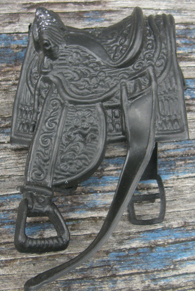 Model Horse Tack Props Black Tooled Western Saddle Model Horse Accessories