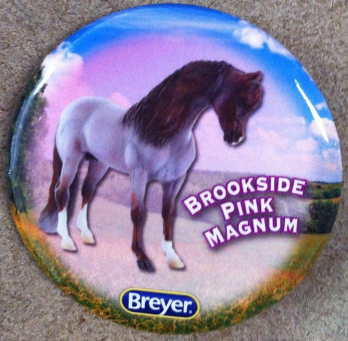 #1482 Brookside Pink Magnum Roan Welsh Pony Horse Breyer Button Pin