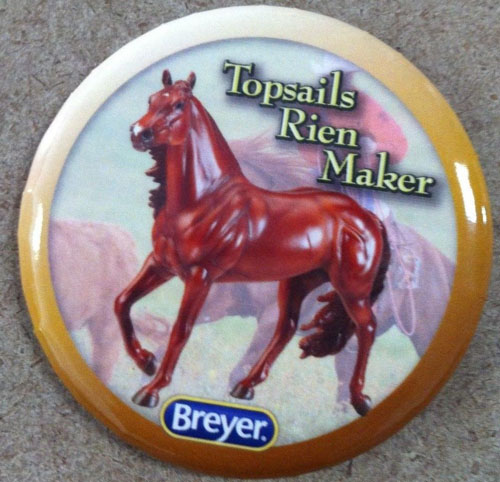 #1492 Topsails Rien Maker Reining Horse Breyer Button Pin