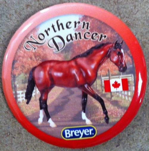 #1494 Northern Dancer Bay Thoroughbred TB Race Horse Breyer Button Pin