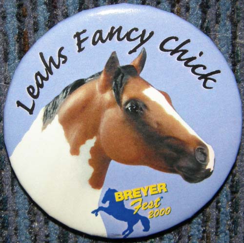 #700900 Leahs Fancy Chick Breyerfest Paint Pinto Horse Breyer Button Pin