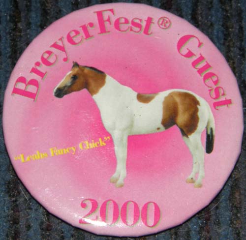 #700900 Leahs Fancy Chick Breyerfest Guest Paint Pinto Horse Breyer Button Pin