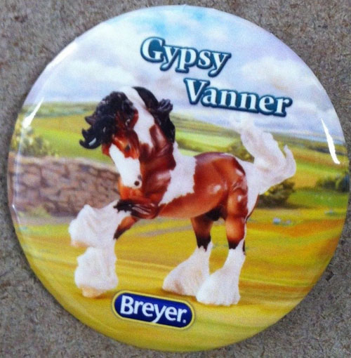 #1497 Gypsy Vanner Pinto Horse Breyer Button Pin