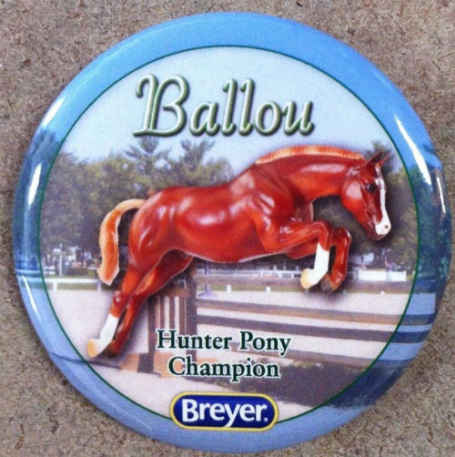 #1496 Ballou Chestnut Jumping Pony Horse Breyer Button Pin