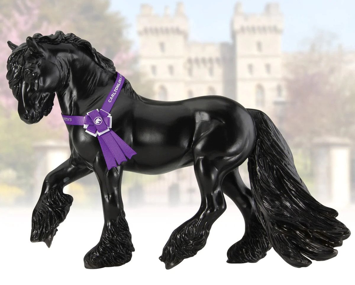 Breyer #1880 Carltonlima Emma Black Royal Fell Pony Purple  Name Sash