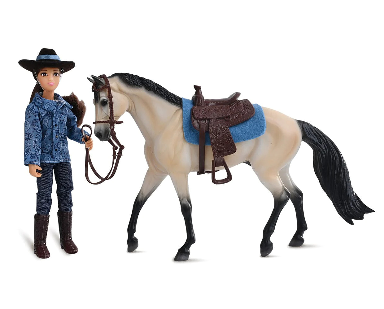 Breyer #61155 Western Horse & Rider Doll Tack Set Buckskin Stock Horse Gelding