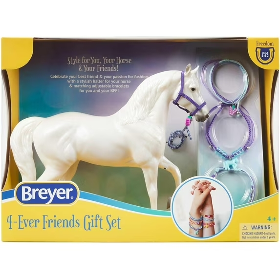 Breyer Horse B-FS-10451 4-Ever Friends Gift Set Purple Power Bracelets White Grey Mariah