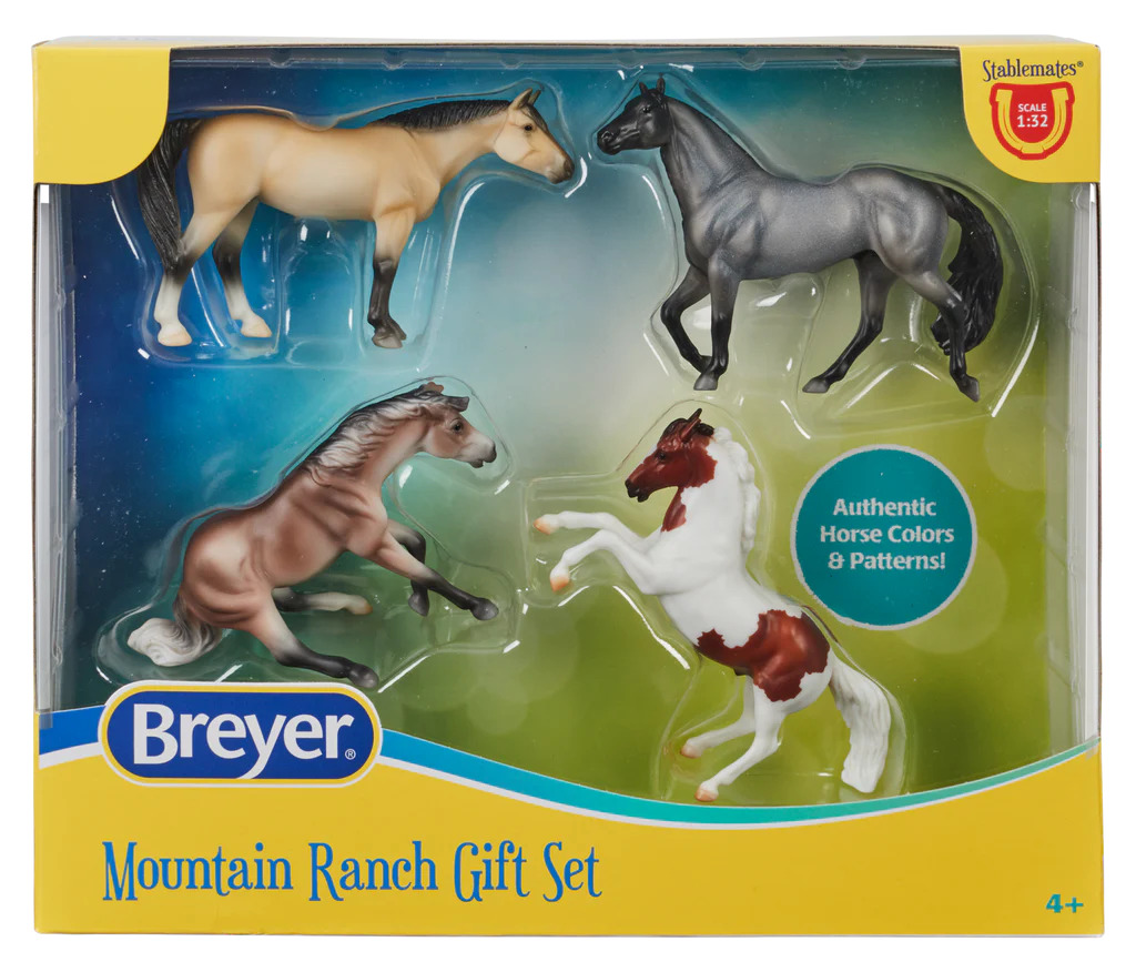 Breyer B-SM-10256 Mountain Ranch Gift Set SM Buckskin QH Para Dressage Blue Roan Smart Chic Olena Rose Grey Reining Horse Chestnut Pinto Fighting Stallion