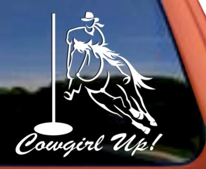 Pole Bending Horse Gaming Horse Sticker Cowgirl Up! Decal Sticker