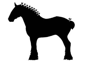 Window Decal Sticker Draft Horse Standing Percheron Clydesdale Shire Belgian