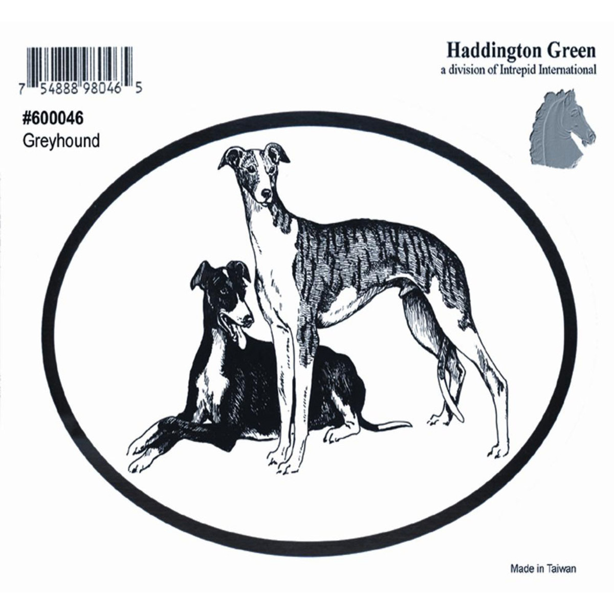 Greyhound Dog Decal Oval Window Sticker