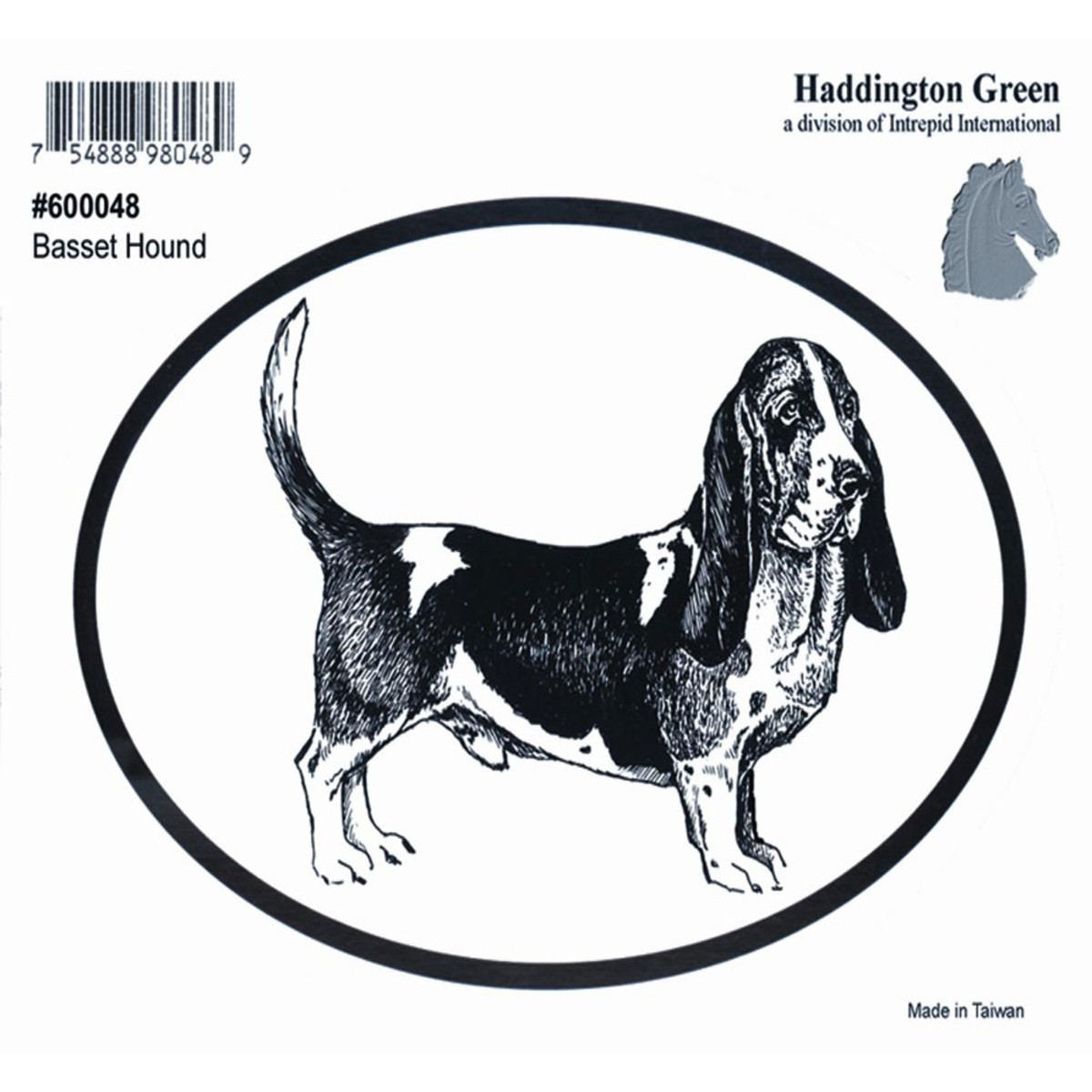 Basset Hound Dog Decal Oval Window Sticker